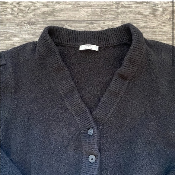 AYR | The Round The Corner Cardi Black Button Front V Neck Crop Cardigan Small - Picture 4 of 10